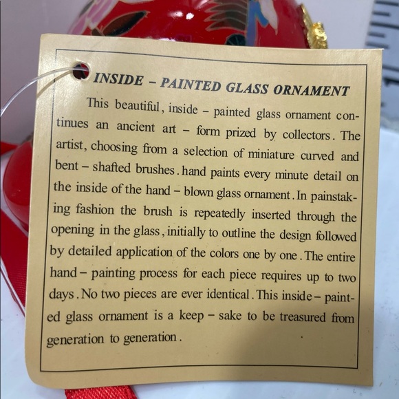 Bird ornament hand painted glass - Picture 2 of 8